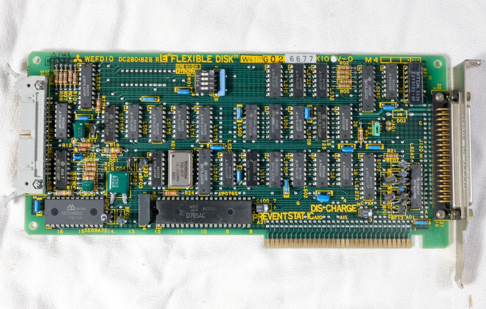 Mitsubushi Flexible Disk drive controller card WEFDIO 8 bit ISA ISAC55