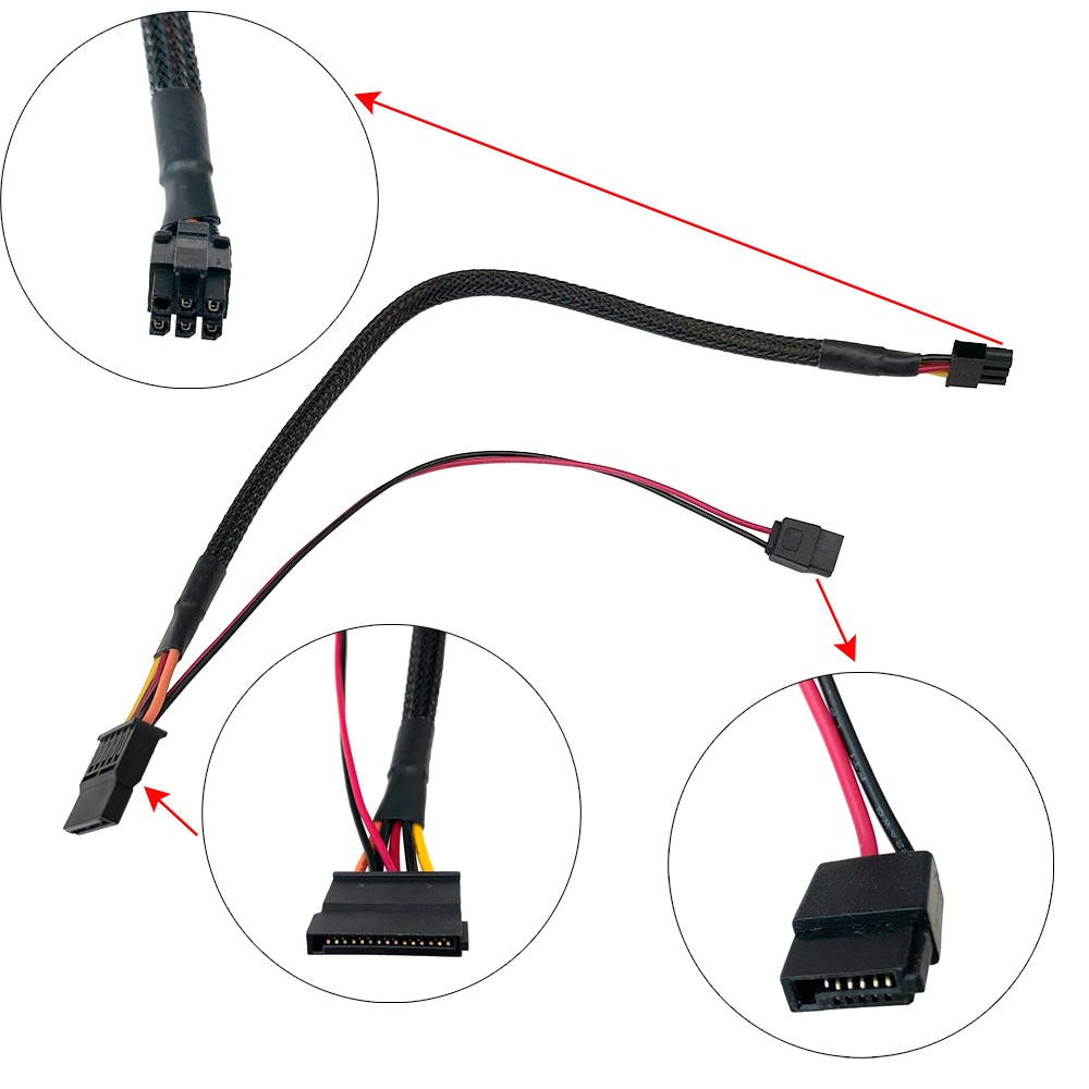 For Dell Slim ECS1250 DS1265 HDD Cable with SATA Port& Optical Drive Cable 6pin