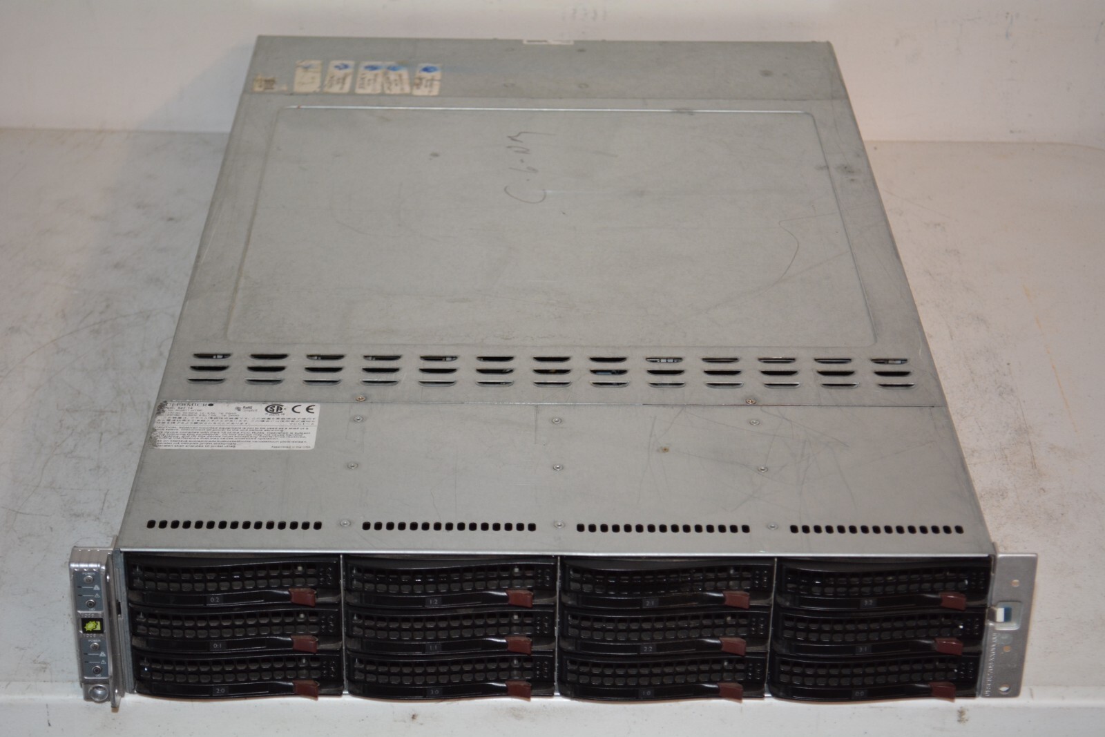 ^ Supermicro 827-14 12-Bay Rack Server P/N: 6026TT-HTRF (No HDs) #W4835
