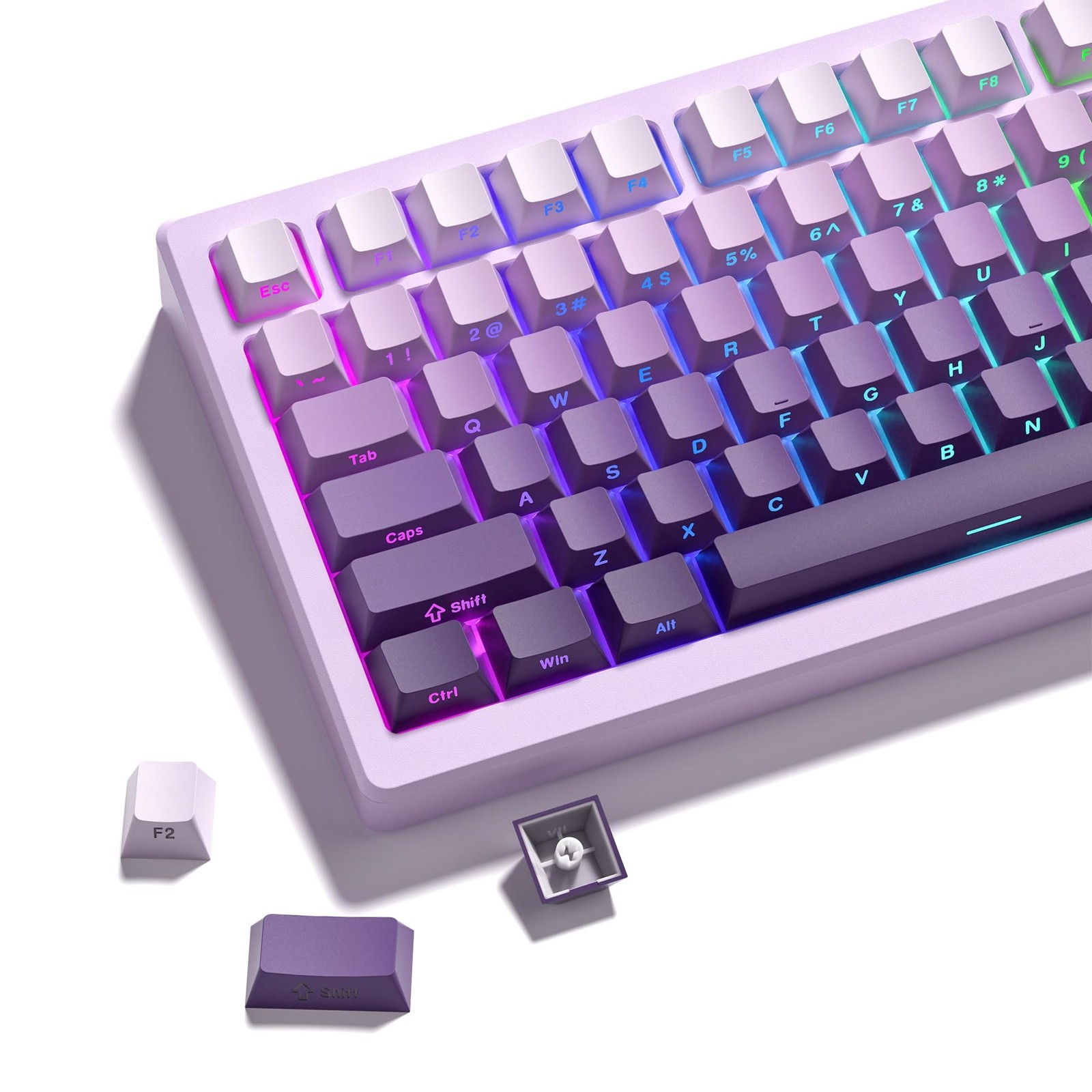 PBT keycapsDouble Shot keycaps 75 PercentCherry Profile Keyboard keycapGradient