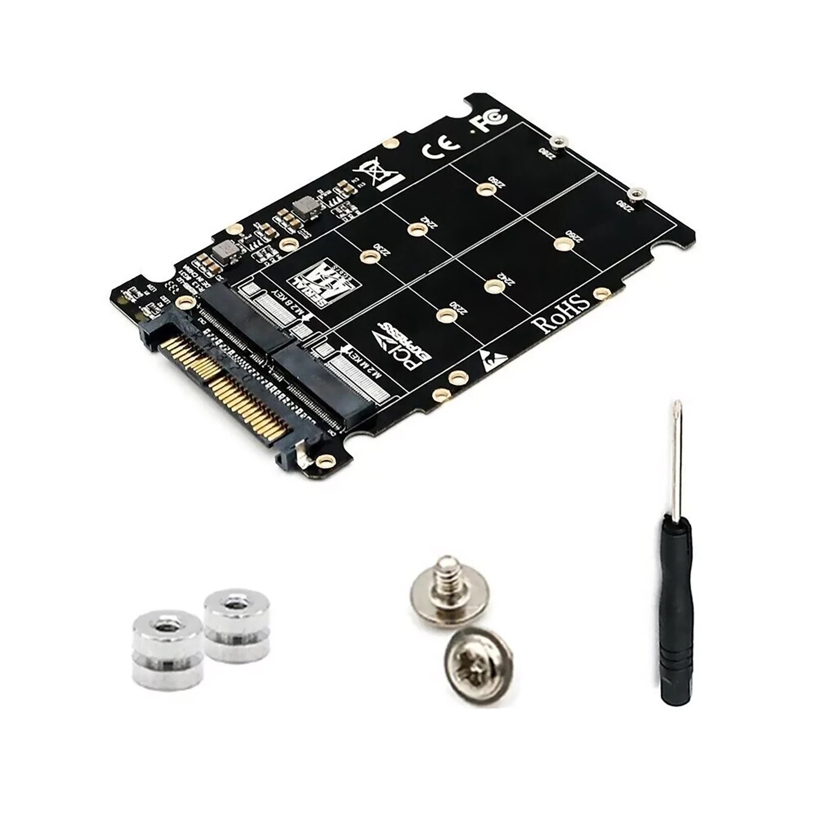 1/2PCS PCB M.2 NVME SSD Key M + NGFF SATA SSD Key B to U.2 SFF-8639 Adapter New