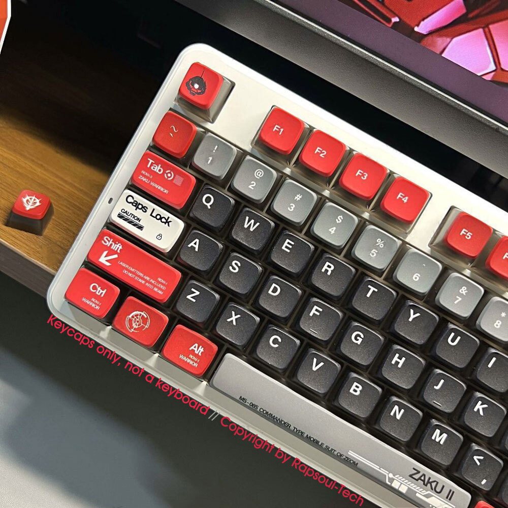 GUNDAM ZAKU PBT Keycaps Set Clear SAX Profile For Cherry MX Mechanical Keyboard