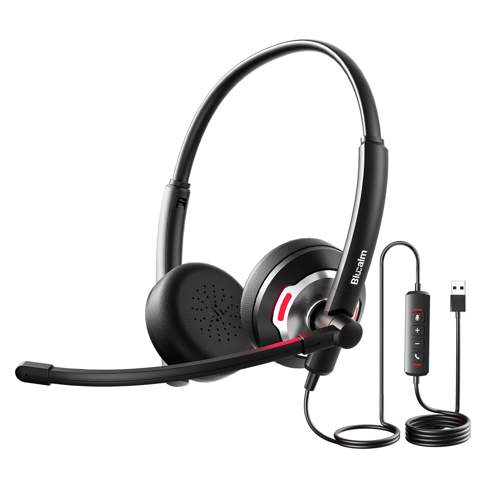 Wired Headset With Noise Canceling Mic & In-line Control, Business Headset With