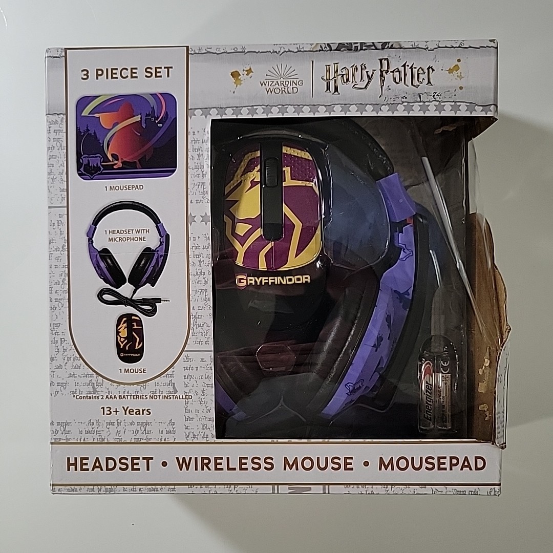 Harry Potter Headsets with Microphone, Wireless Mouse And mouse pad Tech Bundle