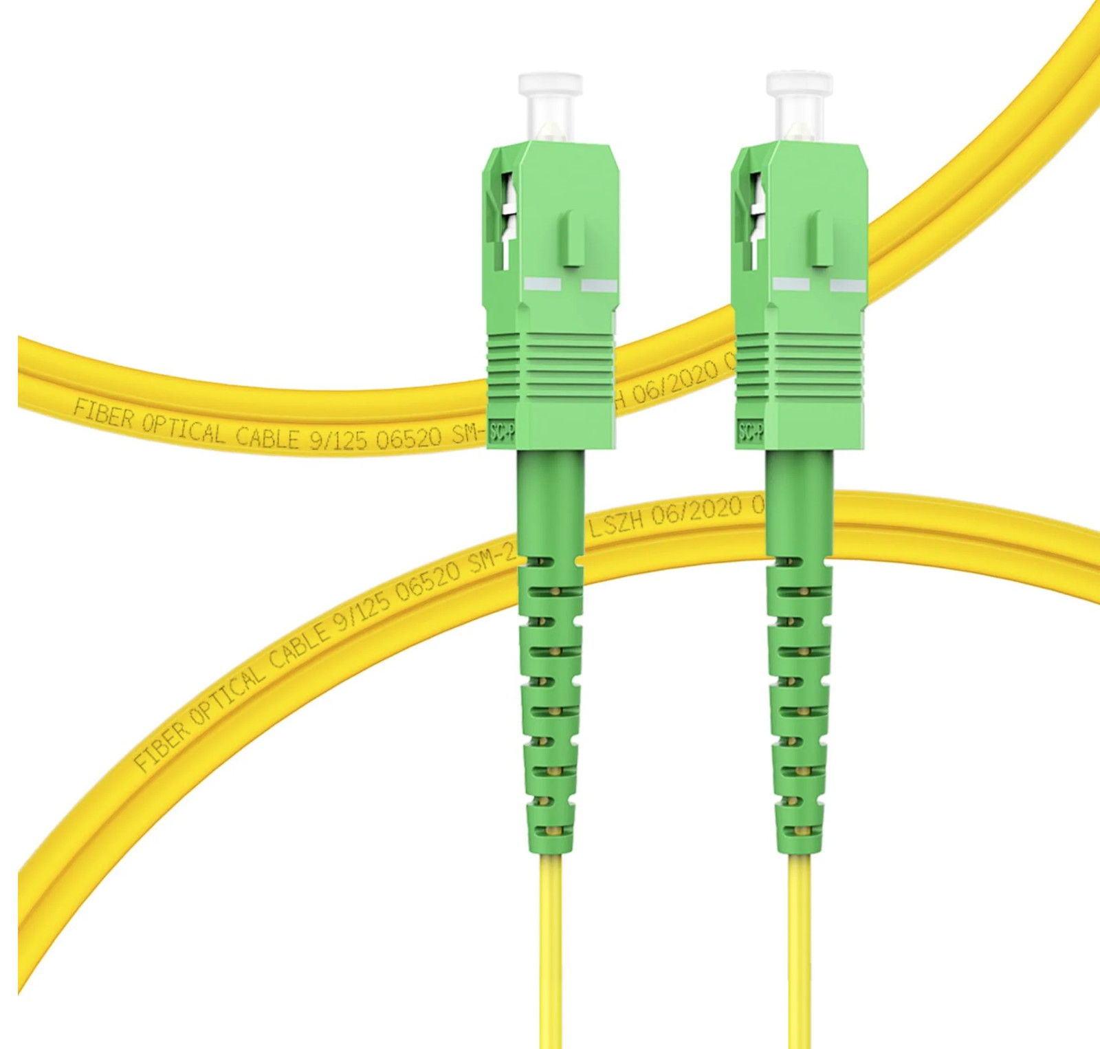 [2pcs] 1M SC APC-SC APC  Simplex OS2 9/125 Patch Cord LSZH FTTH Fiber Cable