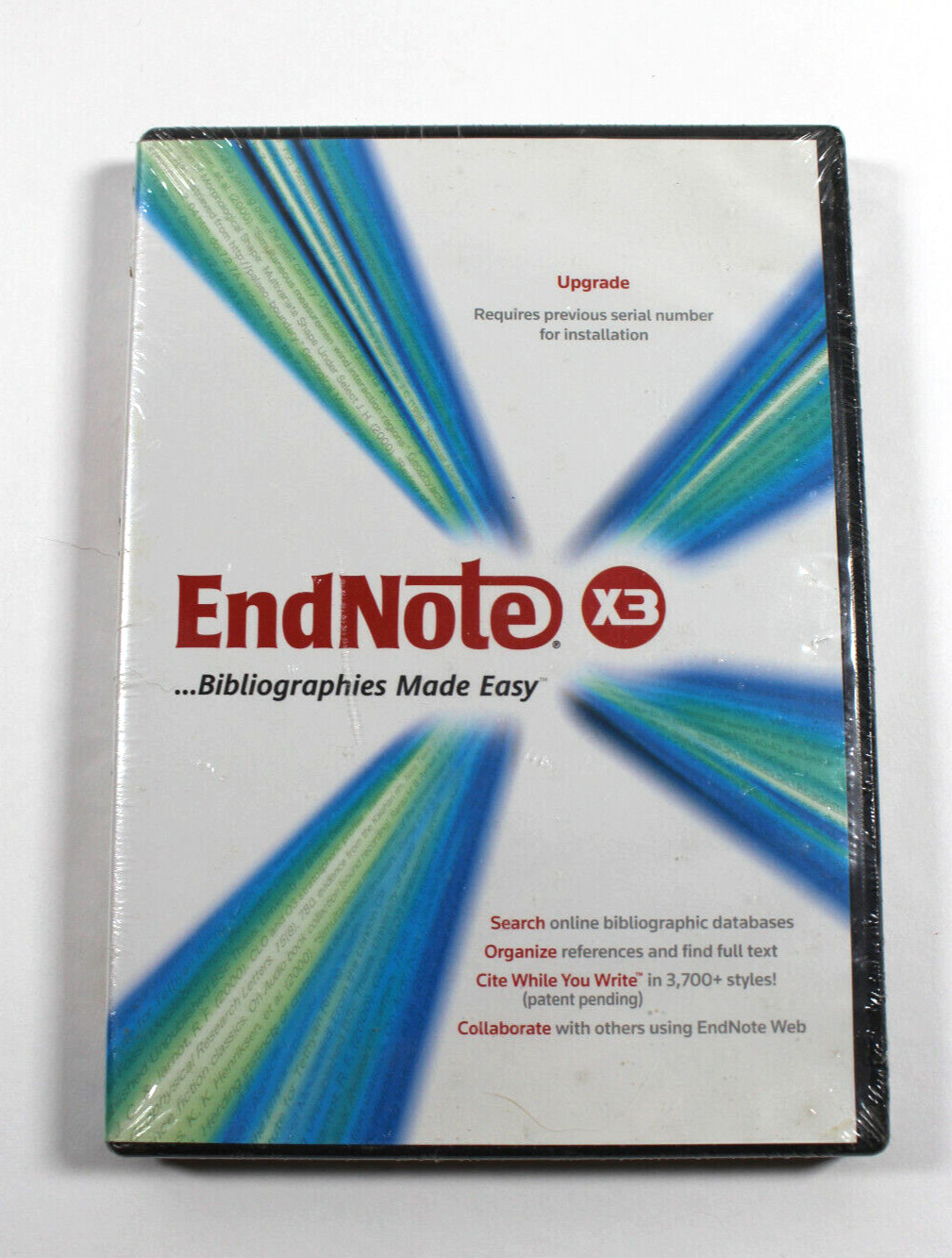 Endnote X3 Upgrade Bibliographies Made Easy CD-ROM New Sealed