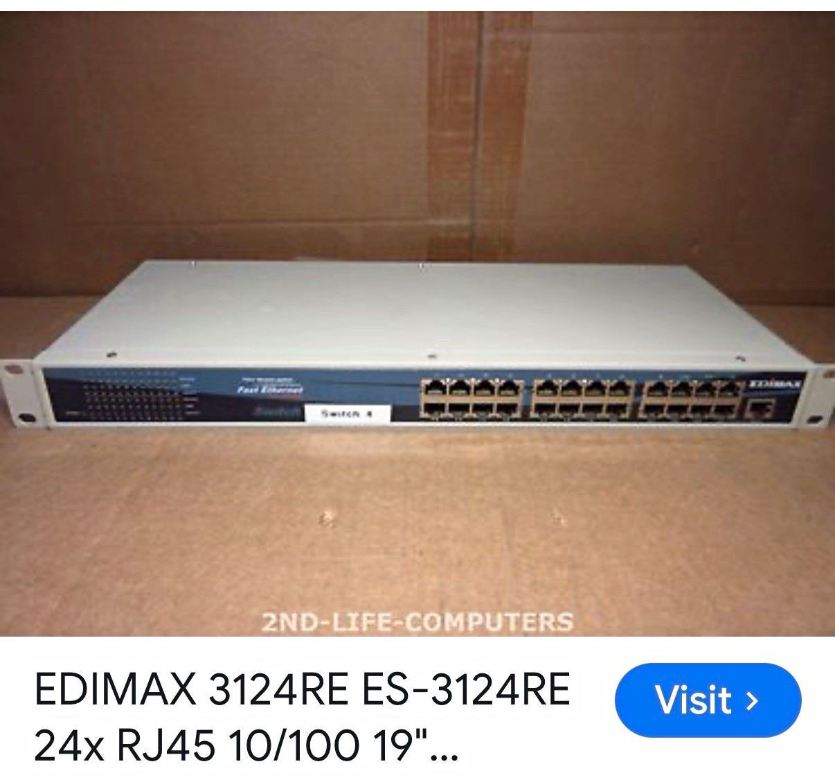 EDIMAX ES-3124RE 24-Port 10/100 Fast Ethernet RJ-45 Rackmount Unmanaged 1U