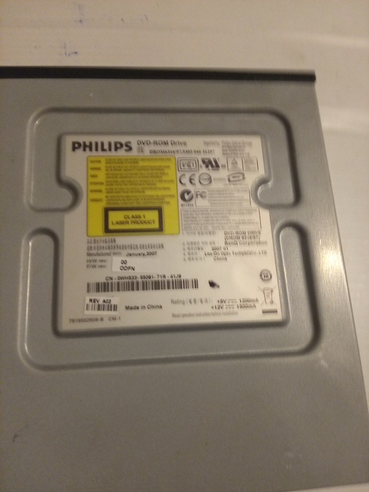 Philips DROM6316/97 DVD-ROM Drive Dell WH522 0WH522 5.25" Black Tested
