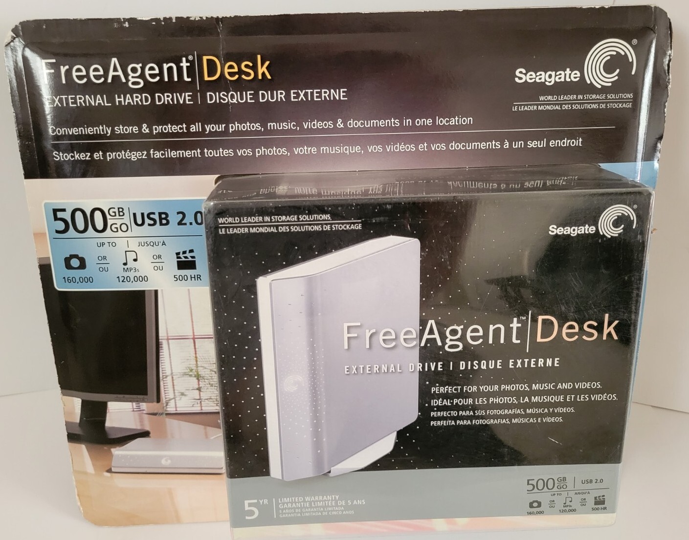 NEW Seagate 500 GB HDD Free Agent External Drive Desktop ST305004FDB2E1-RK 