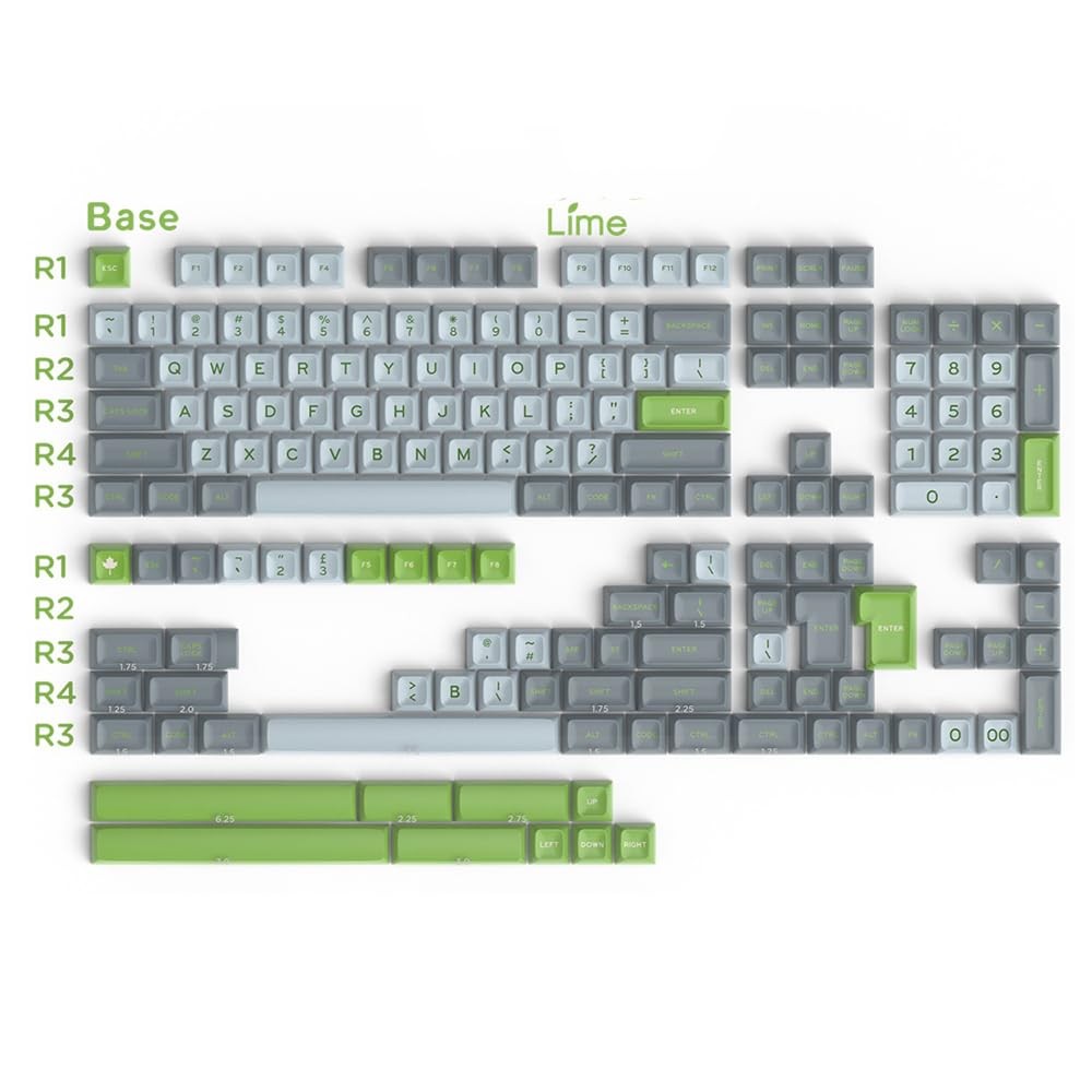 SA Profile Custom PBT Keycaps Double Shot Retro Green For MX Switches 172 Keys