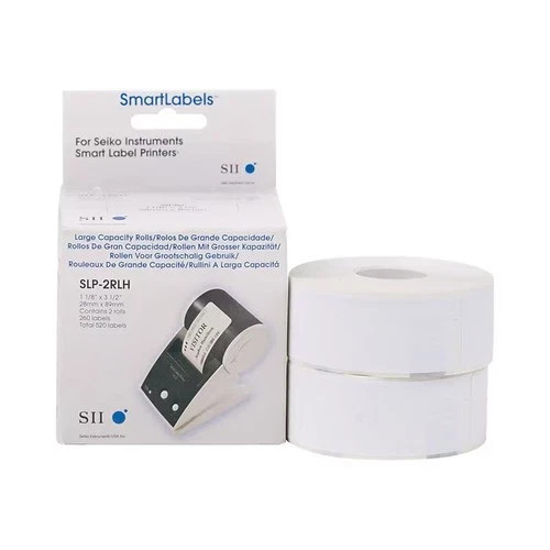 2 Rolls Seiko SLP-2RLH Label Roll - White - Address Label High Capacity Rolls