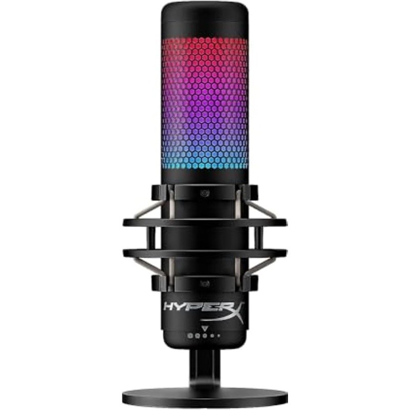 USB Microphone RGB Lighting Mute Function Anti-Vibration Multi-Device Compatible