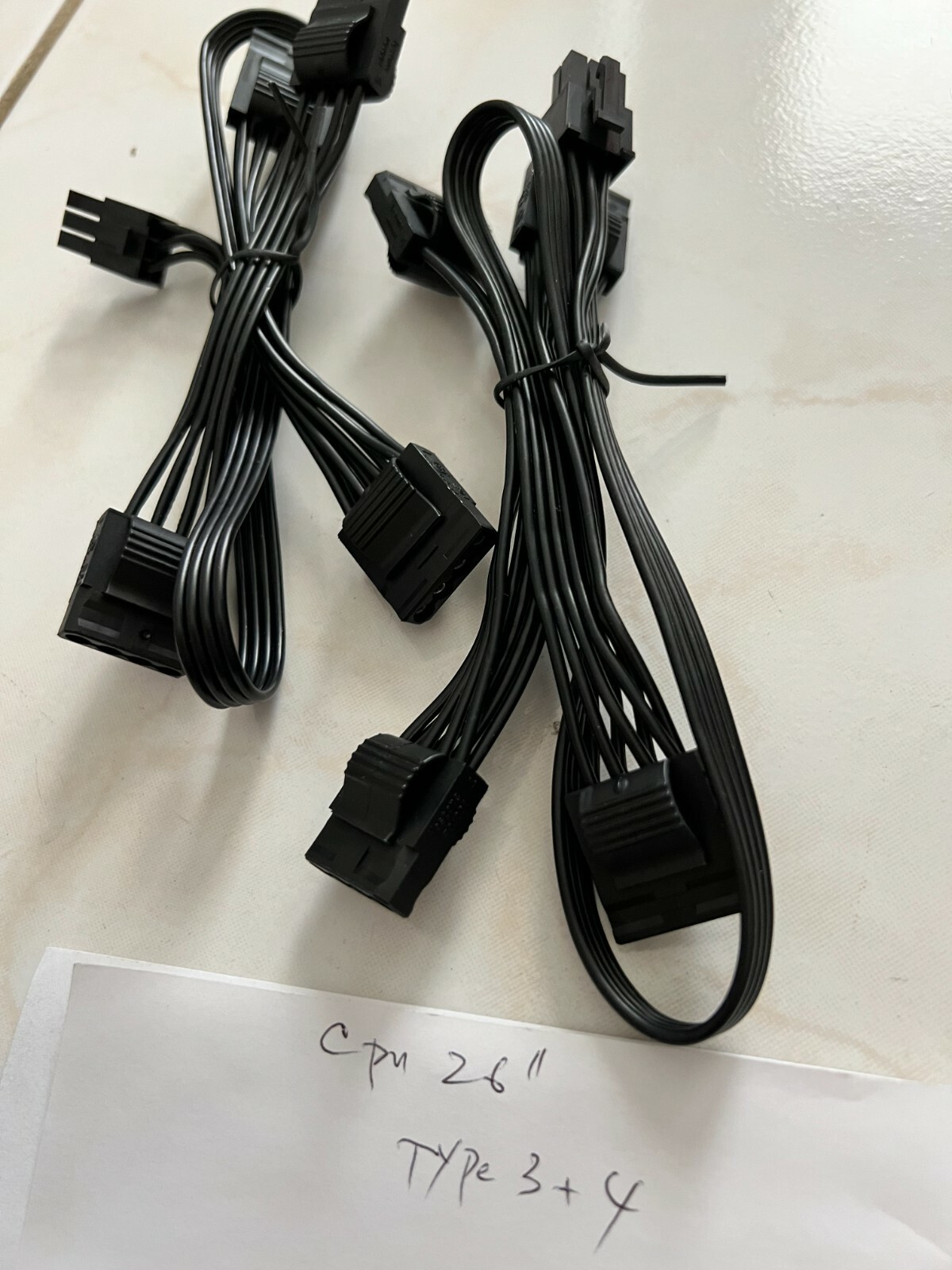 2 pcs  Corsair HX850  6 Pin Plug to 4 Molex Plug  Modular  Power Supply Cable