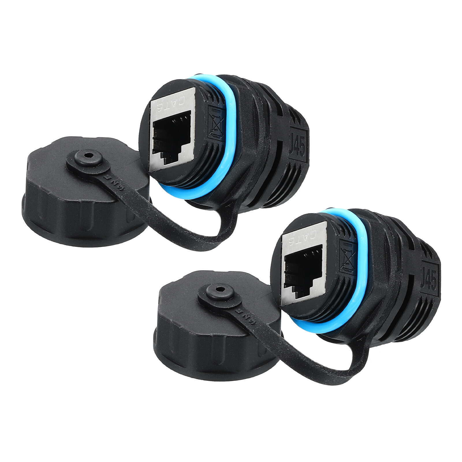 2PCS RJ45 Panel Mount Coupler Bulkhead Ethernet LAN Pass Through Connector