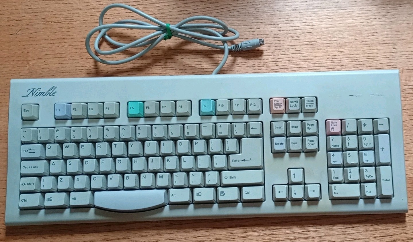 Nimble NBK-2104-5/S PS2 Soft Key Tested/Working Mechanical Keyboard