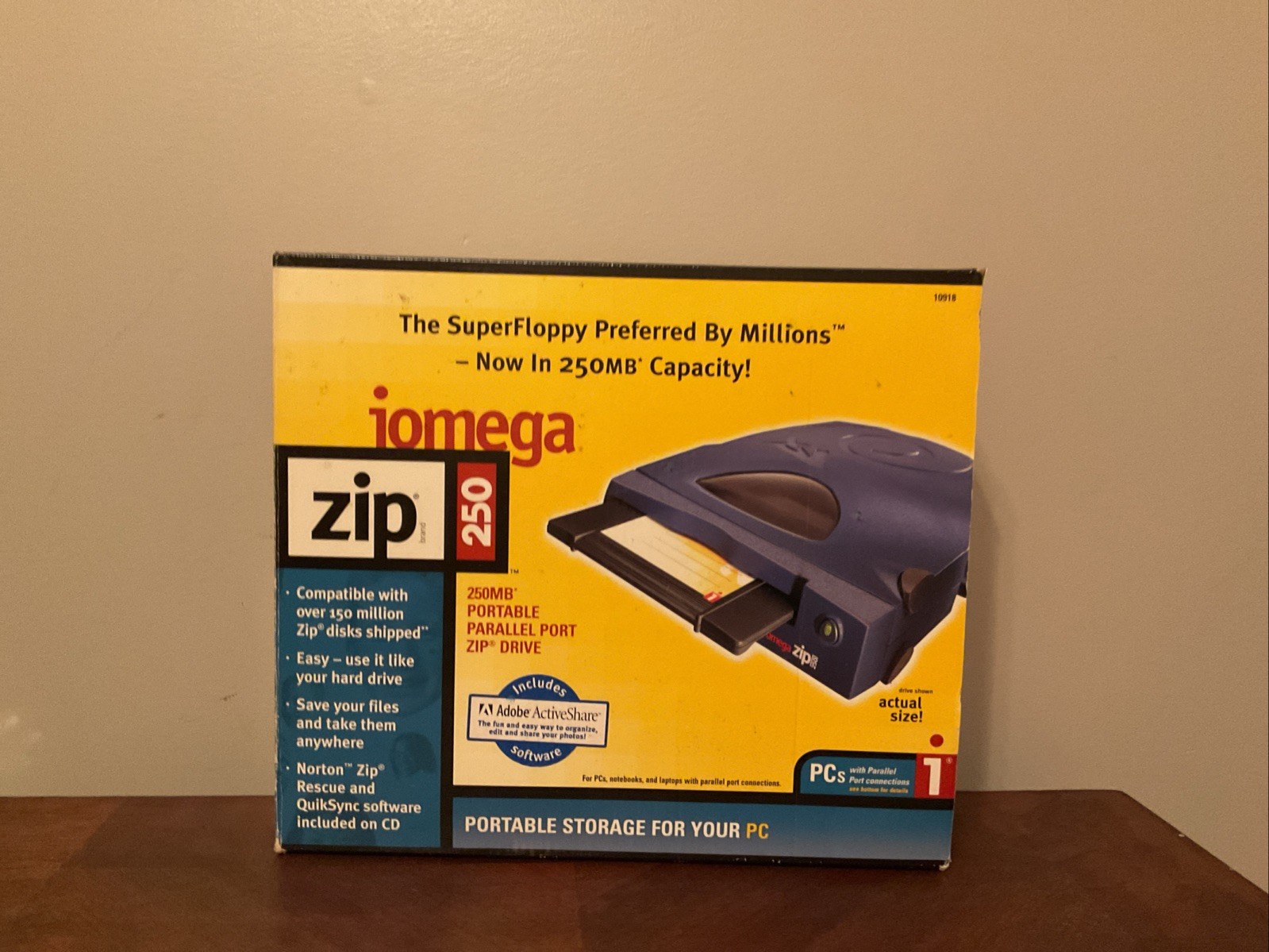 Iomega Zip 250 250MB External Portable Parallel Port Drive-CD Missing-Works