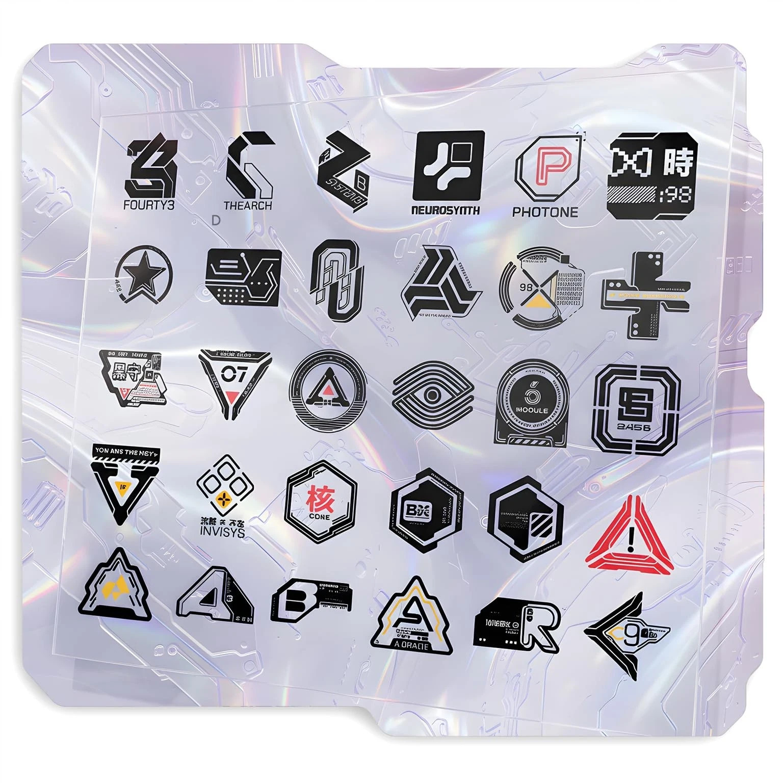ASKINAMI Chrono_Chrome Cyberpunk Black Sticker Pack 30pcs (Black)