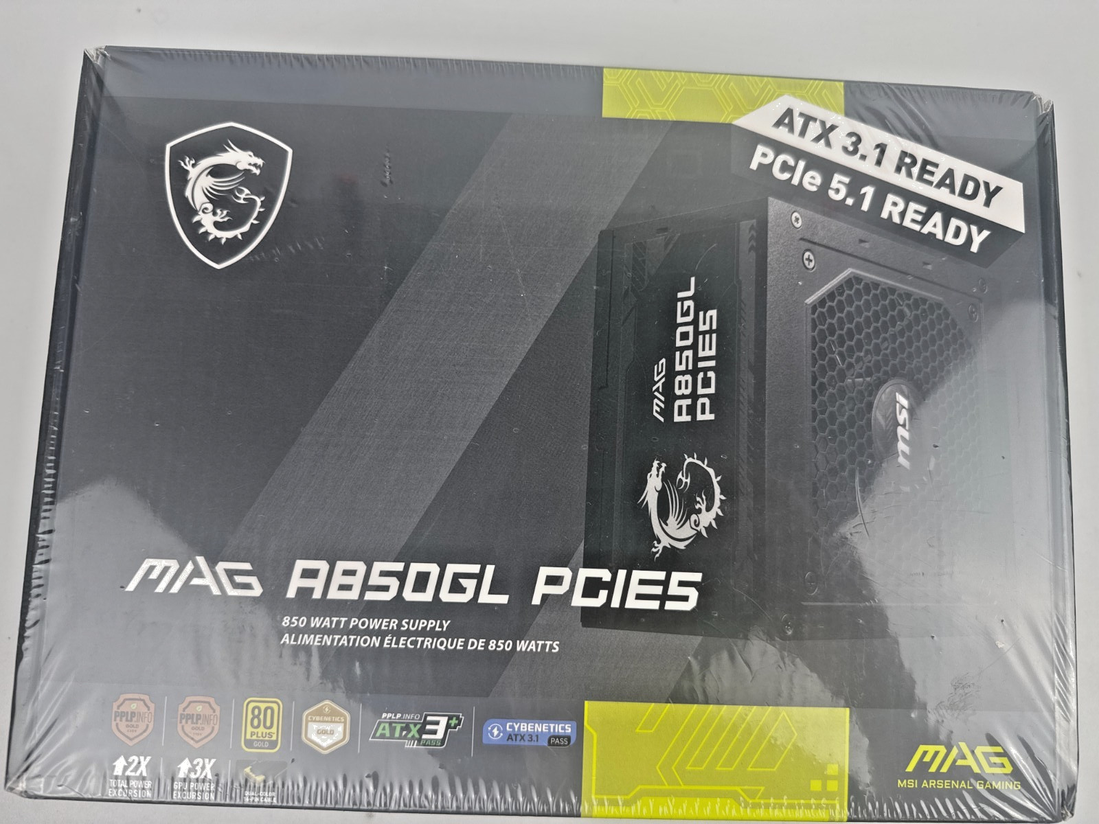 MSI MAG A850GL PCIE5 850W 80 Plus Gold Modular Power Supply ATX 3.1 Sealed