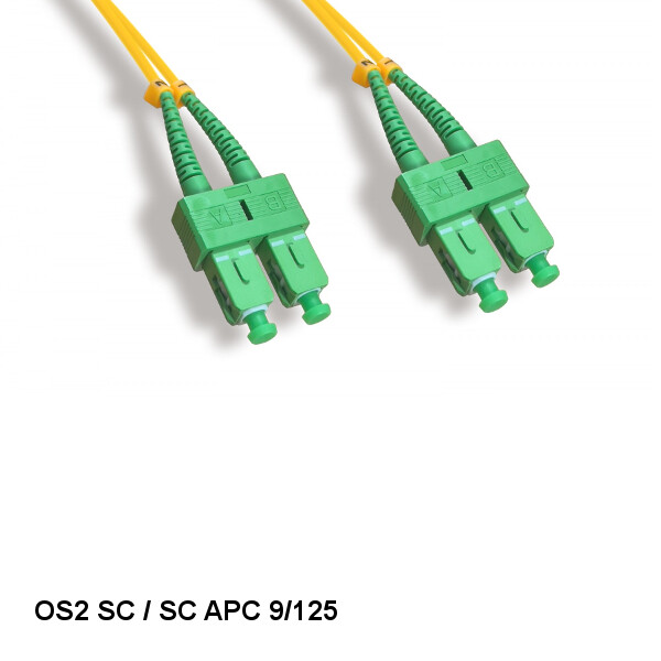 LOT 10pcs 1M SC/SC APC OS2 9 /125 Duplex Single-Mode Fiber Optic Cable OFNR