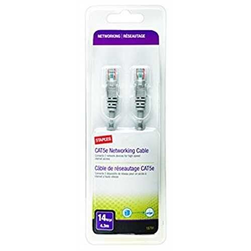 Staples 14 Ft ( 4.3m ) CAT5e High Speed Networking Cable ( 18791 ) New Sealed