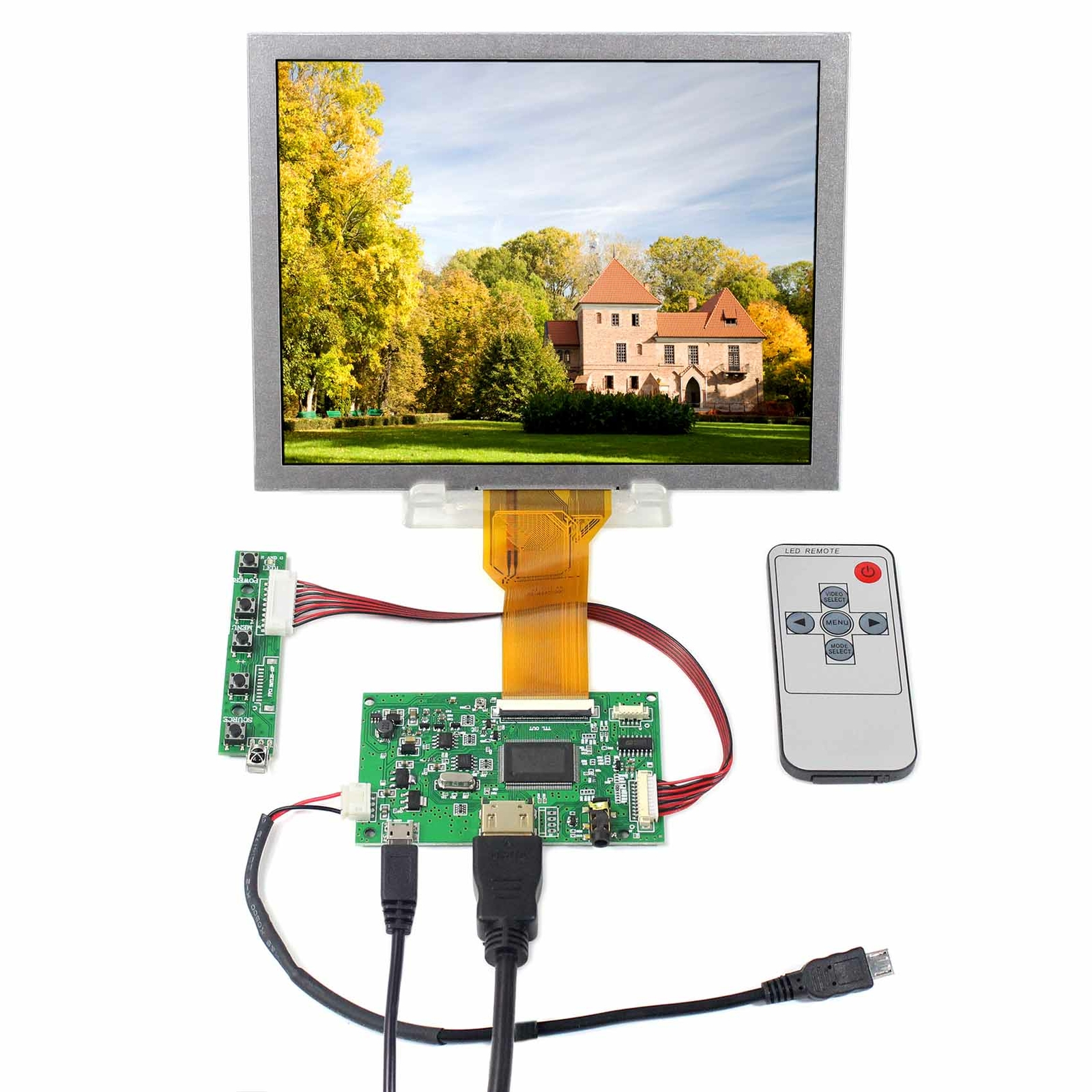 Fit To Raspberry Pi Board HD LCD Controller Board 8" EJ080NA-05B 800X600 LCD
