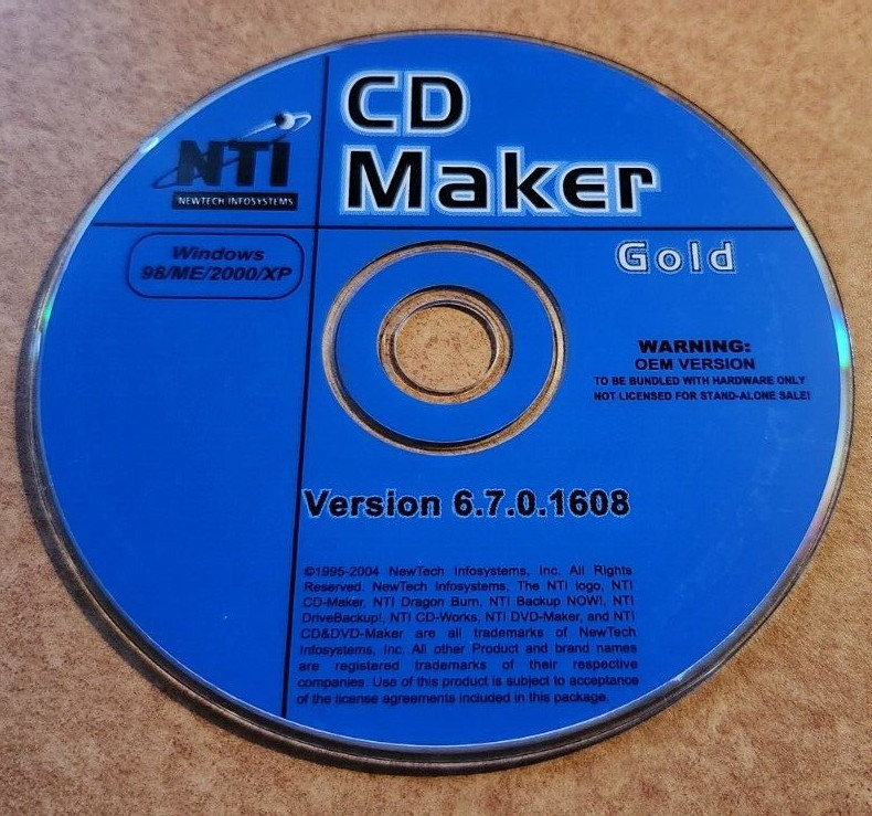 CD Maker Gold NTI Newtech Infosystems Ver. 6.7.0.1608 Windows 98/ME/2000/XP