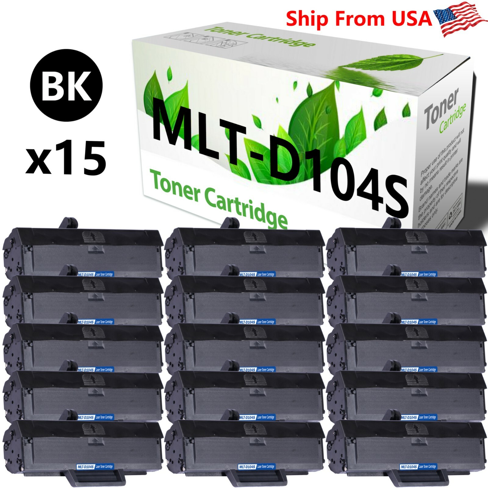 15PK Compatible MLT-D104S D104S Toner Cartridge For SCX-3206 Laser Printers
