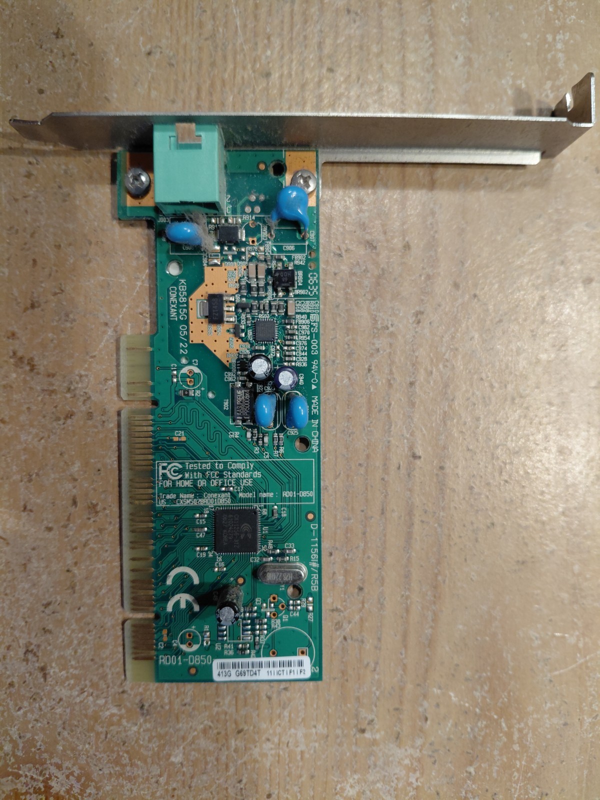 HP 5188-2907 PCI Dial-Up 56K Modem Card Conexant Chip KBS0156 Vintage