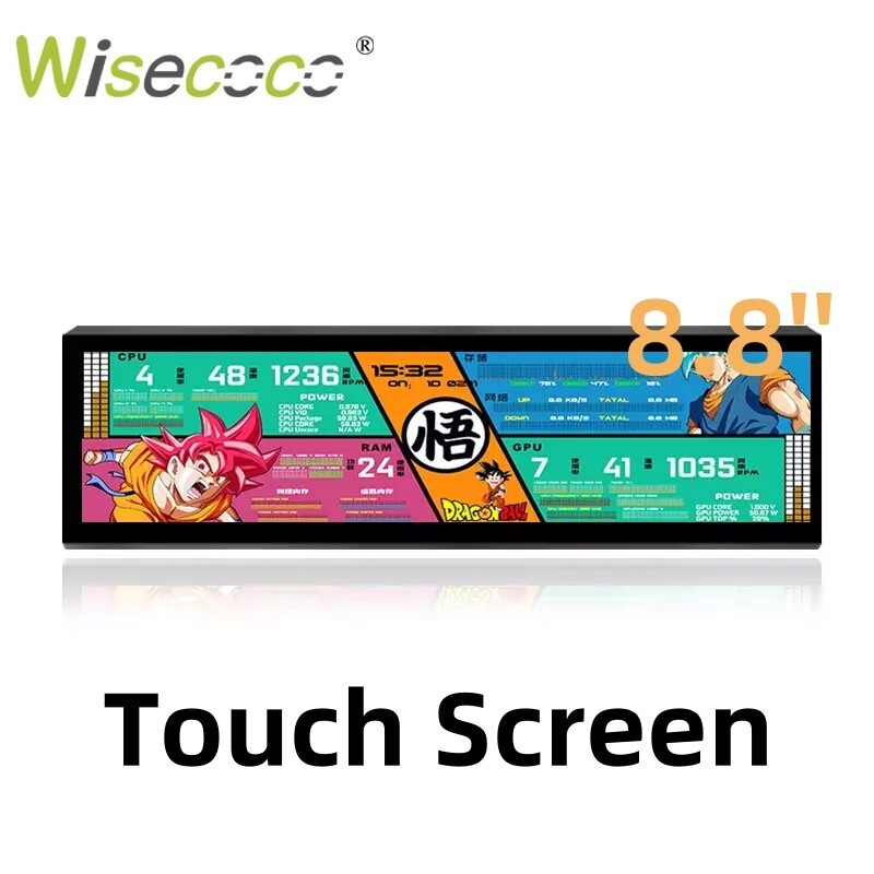 8.8" Long Strip LCD Touch Screen 1920*480 Sub-Display Monitor for Computer