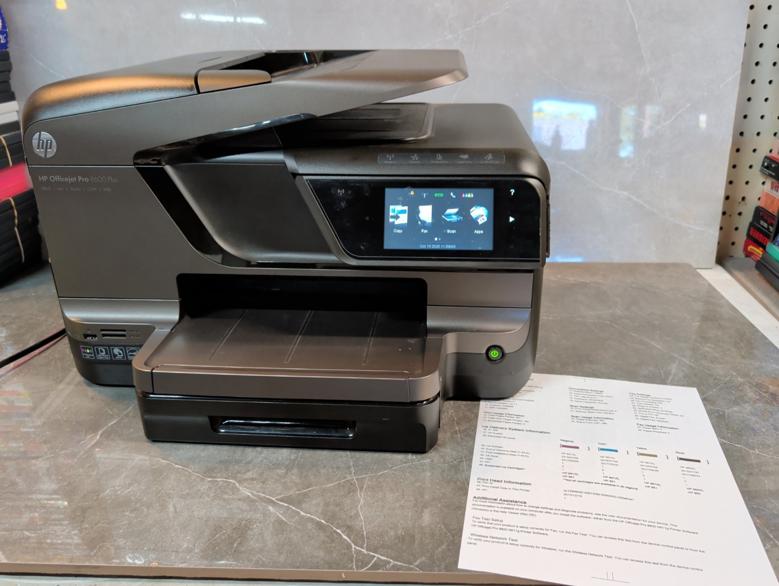 HP Officejet Pro 8600 Plus All-In-One Inkjet Printer 4k Prints Has Ink & Tested