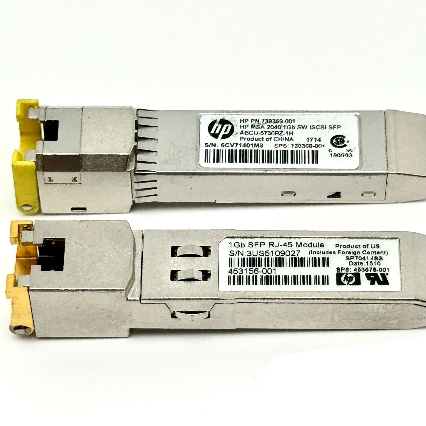 HP 738369-001 / 453156-001 1Gb SFP RJ45 iSCSI Transceiver for MSA 2040 | Used, N