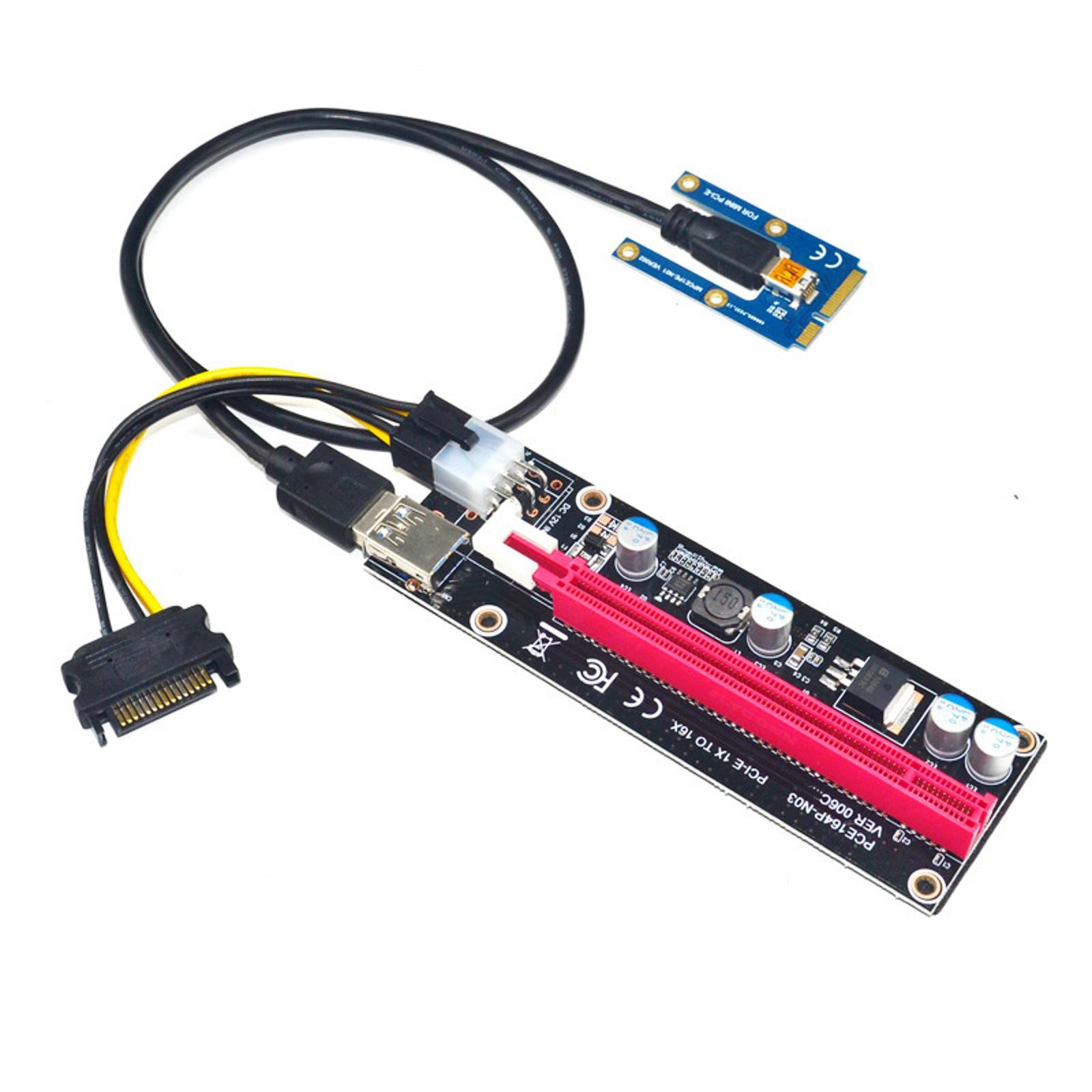 Mini PCIe to PCI express 16X Riser For Laptop External Card EXP GDC BTC Miner D