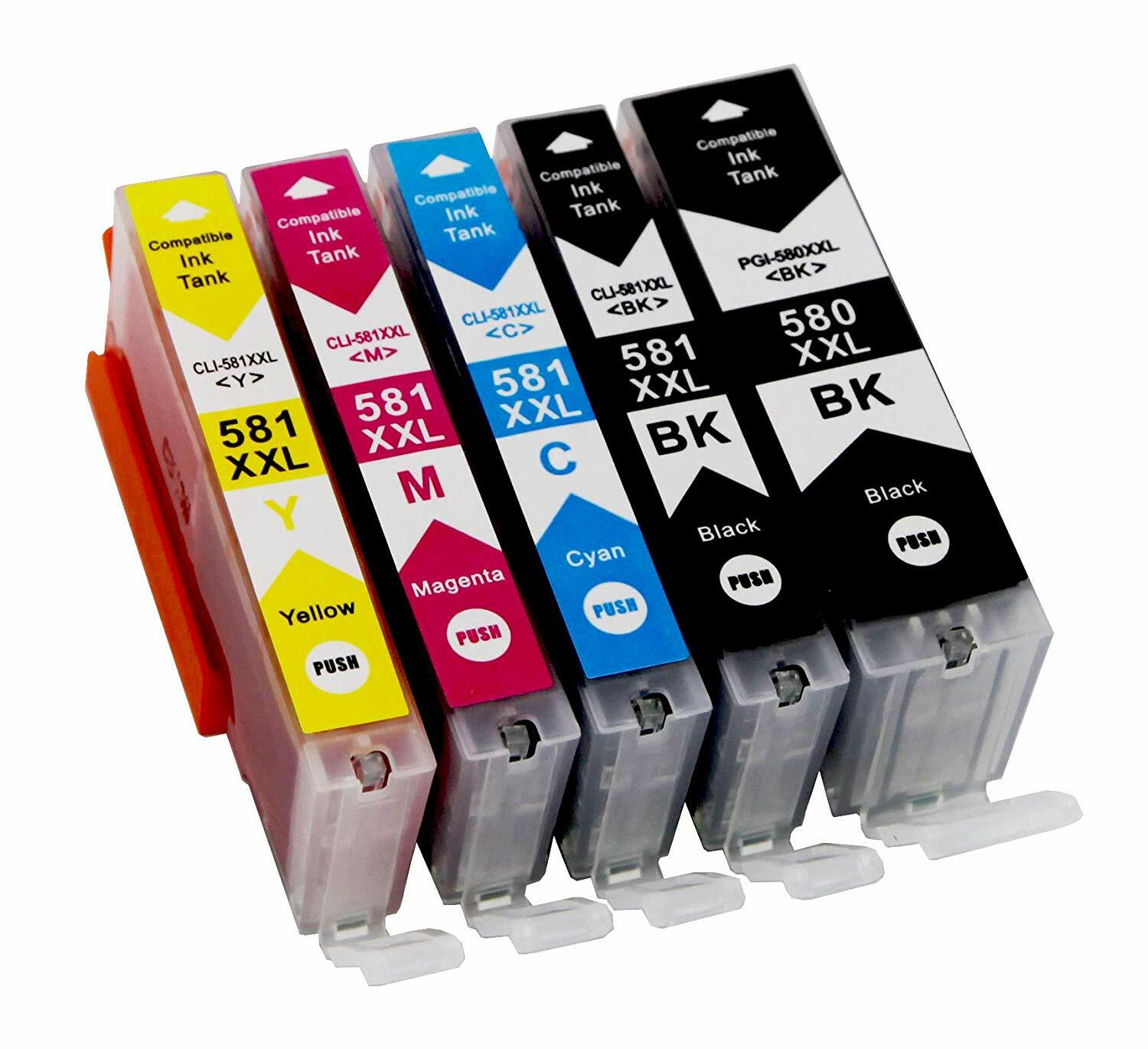 5 Non-OEM PGI580 CLI581 XXL Inks for Canon Pixma TS6351 TS6251 TS6250 TS6350
