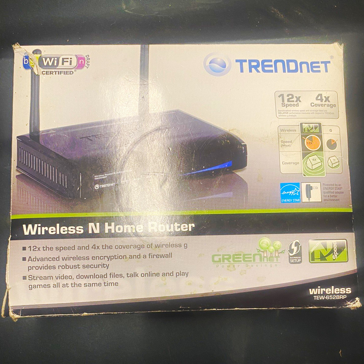 TRENDnet TEW-652BRP Wireless N Router 300Mbps, 4-Port 100Mbps, WPS, Black