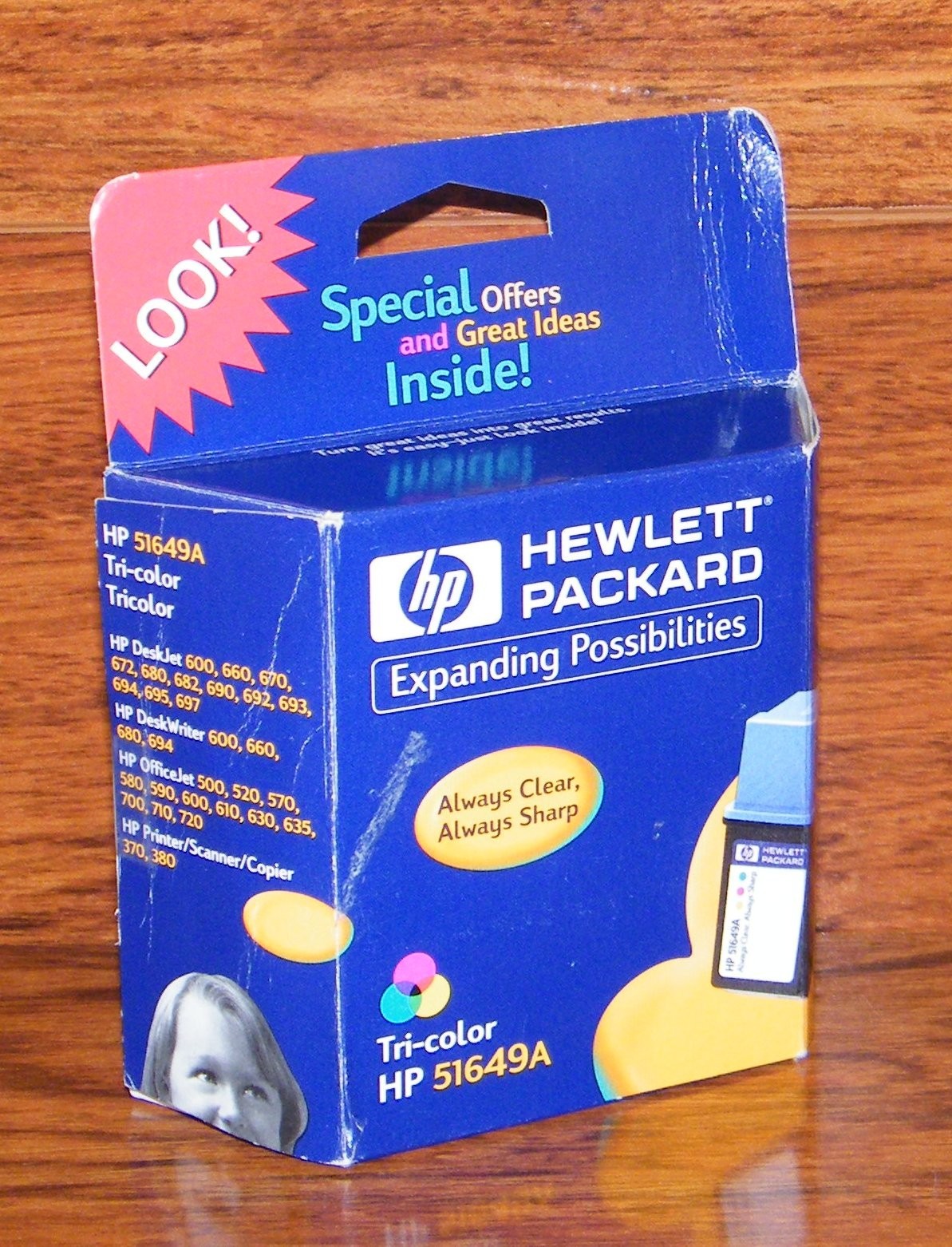 HP 49 (51649A) Large Tri-Color Ink Cartridge Sealed (350 Page Yield) "EXPIRED"