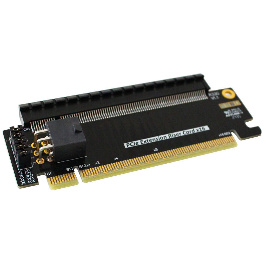 PCI-E x16 Half to Full Height Extension Riser Card PCIe 5.0 x16 Test Adapter New