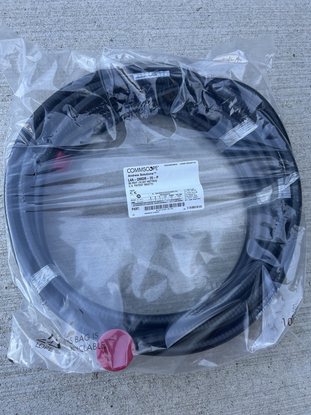 CommScope L4A-DMDR-35-P Single-Mode Optical Network Fiber Cable 35ft Black