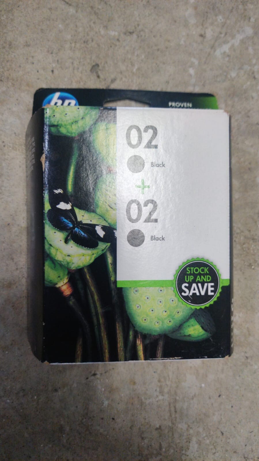 Genuine HP 02 Twin Pack Black Ink Cartridges New In Box Exp 11/2013