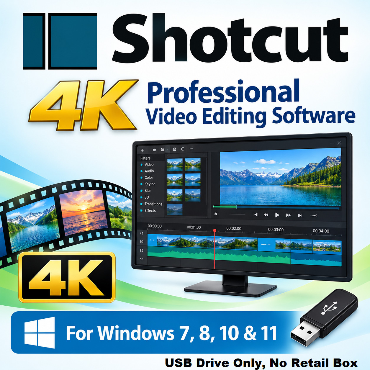 Shotcut Professional HD Video Editing Software Suite for Windows on USB