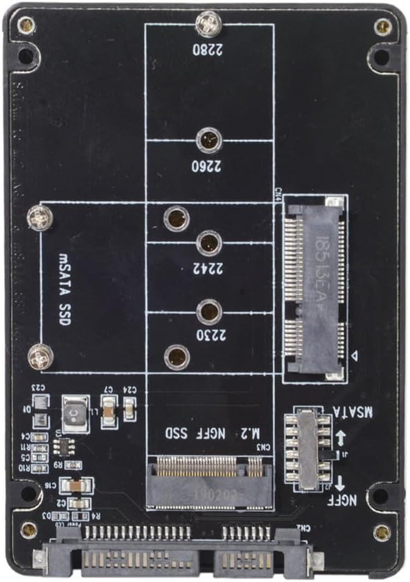 Combo M.2 NGFF B-Key & Msata SSD to SATA 3.0 Adapter Converter Case Enclosure wi