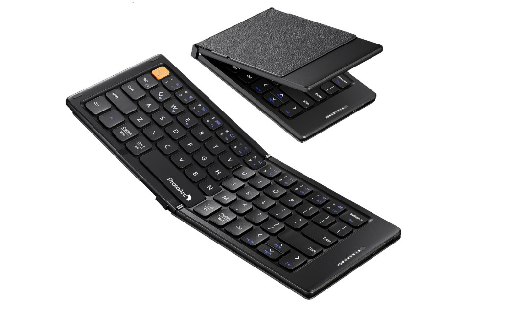ProtoArc XK04 Foldable Compact Keyboard for Phone and Tablet, Black