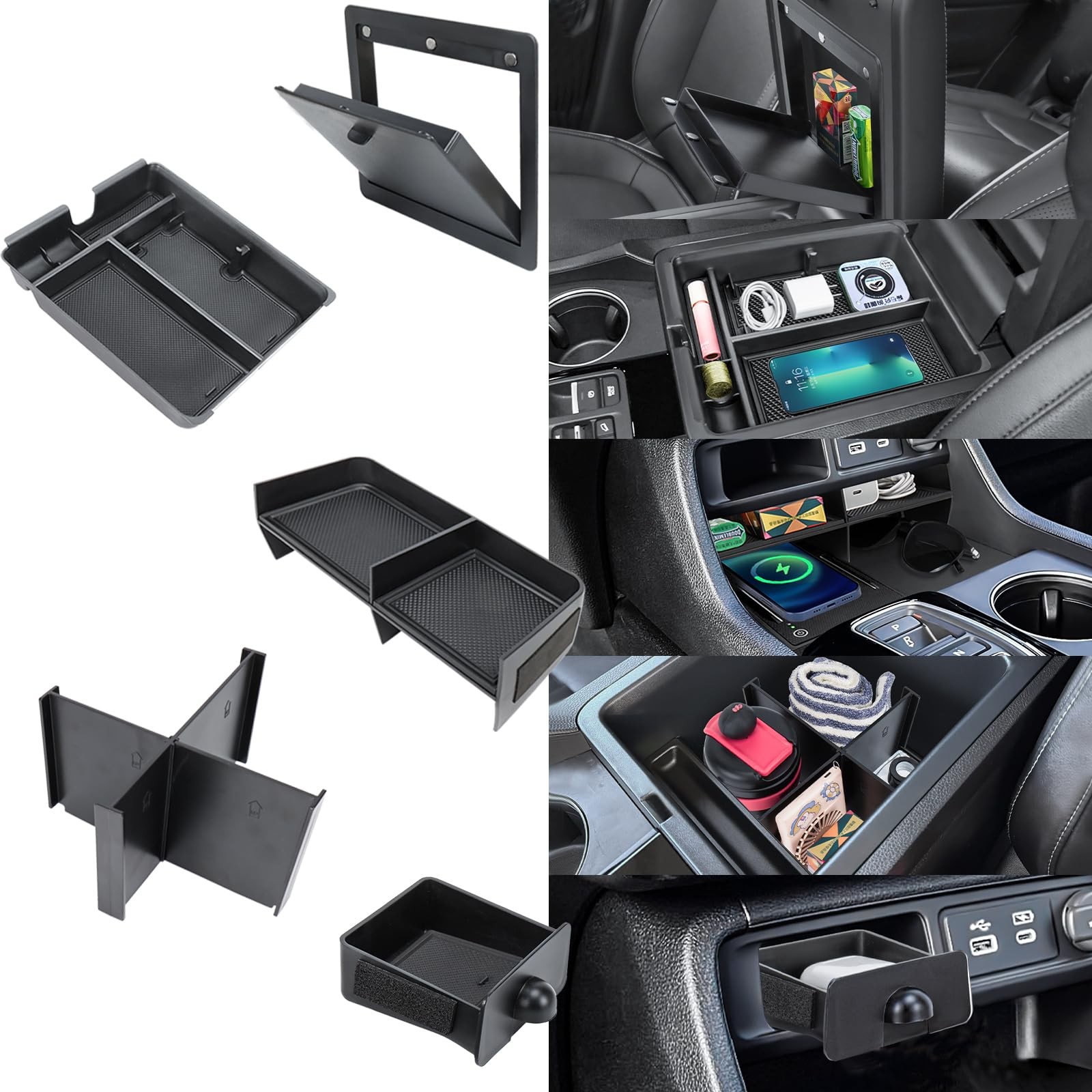 5PCS Center Console Organizer Compatible with 2023-2026 Honda Pilot/2026 Honda P