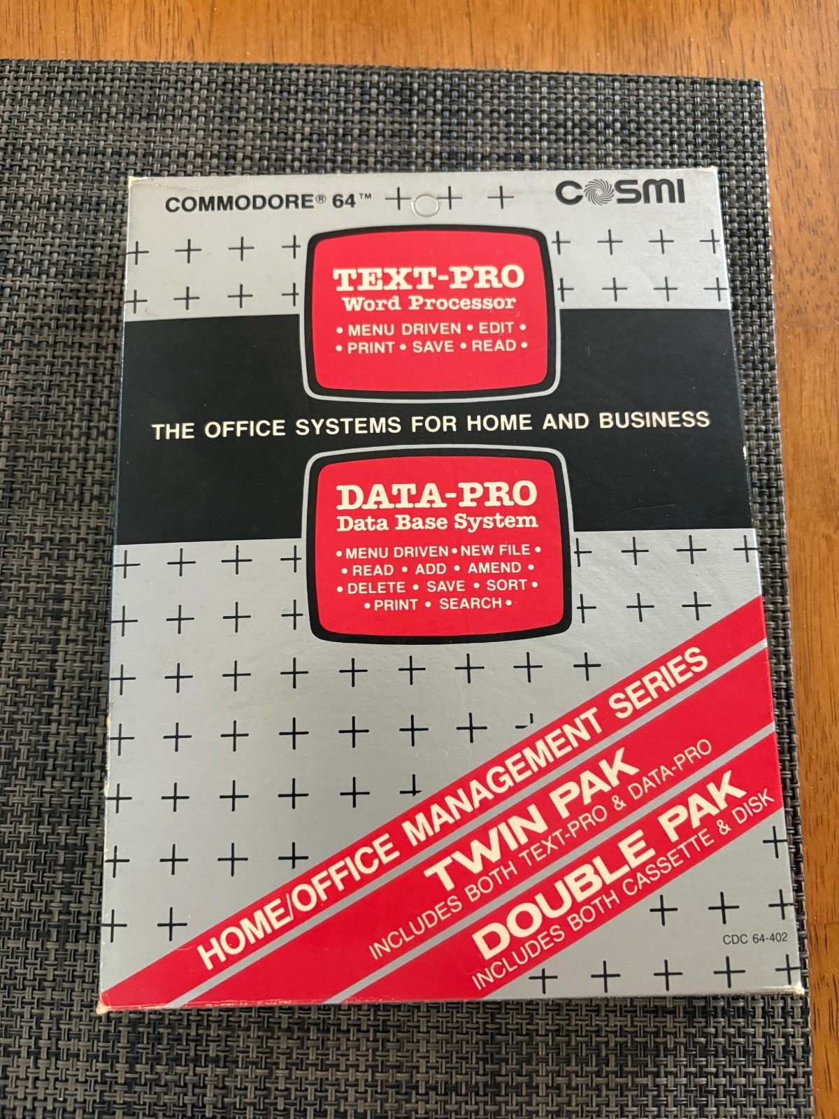 Vintage Cosmi Text Pro Data Pro for Commodore 64 - Open Box - Slightly Used
