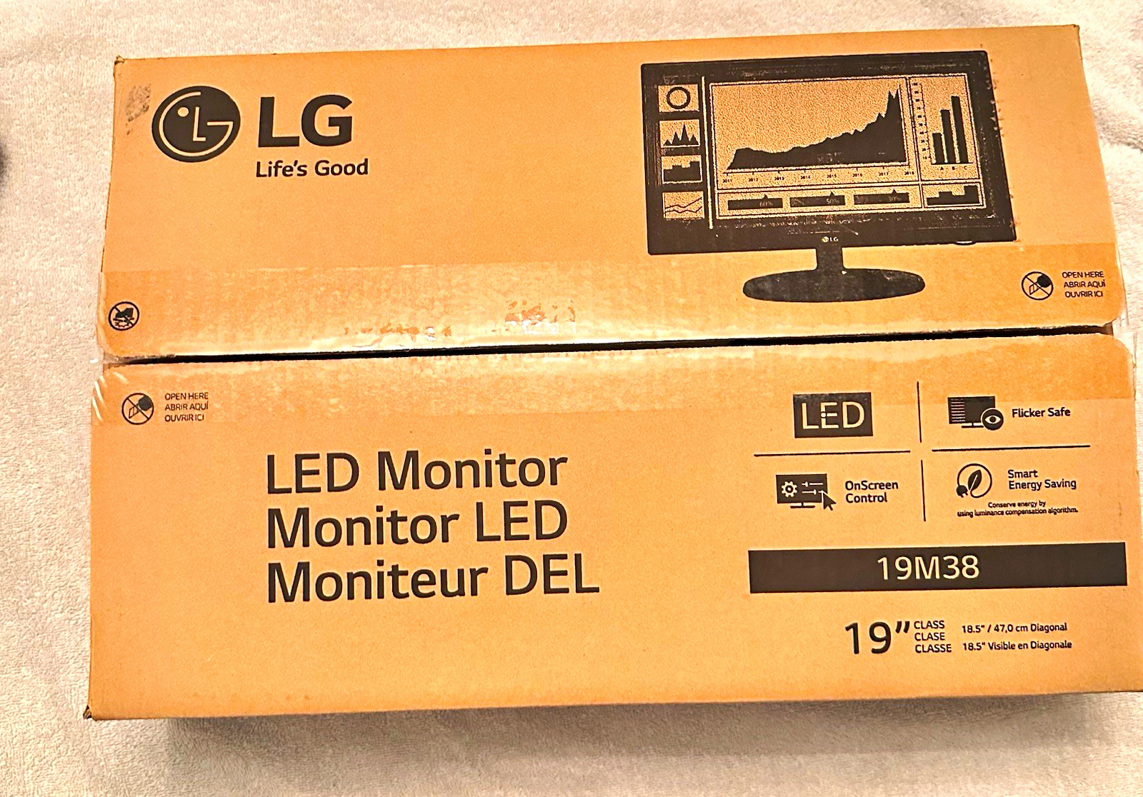 LG 19M38 19in LED Monitor Flicker Safe Black