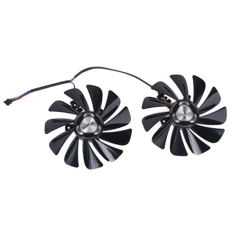 Pair Fans Cooler Fan For XFX RX 5600 5700 XT RAW II FDC10U12S9-C 95mm
