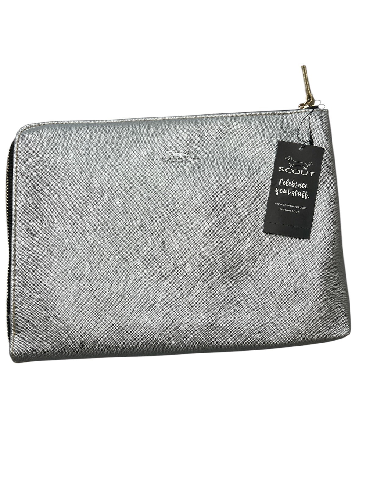 Scout Zip File Tech Case NWT Silver/Gold