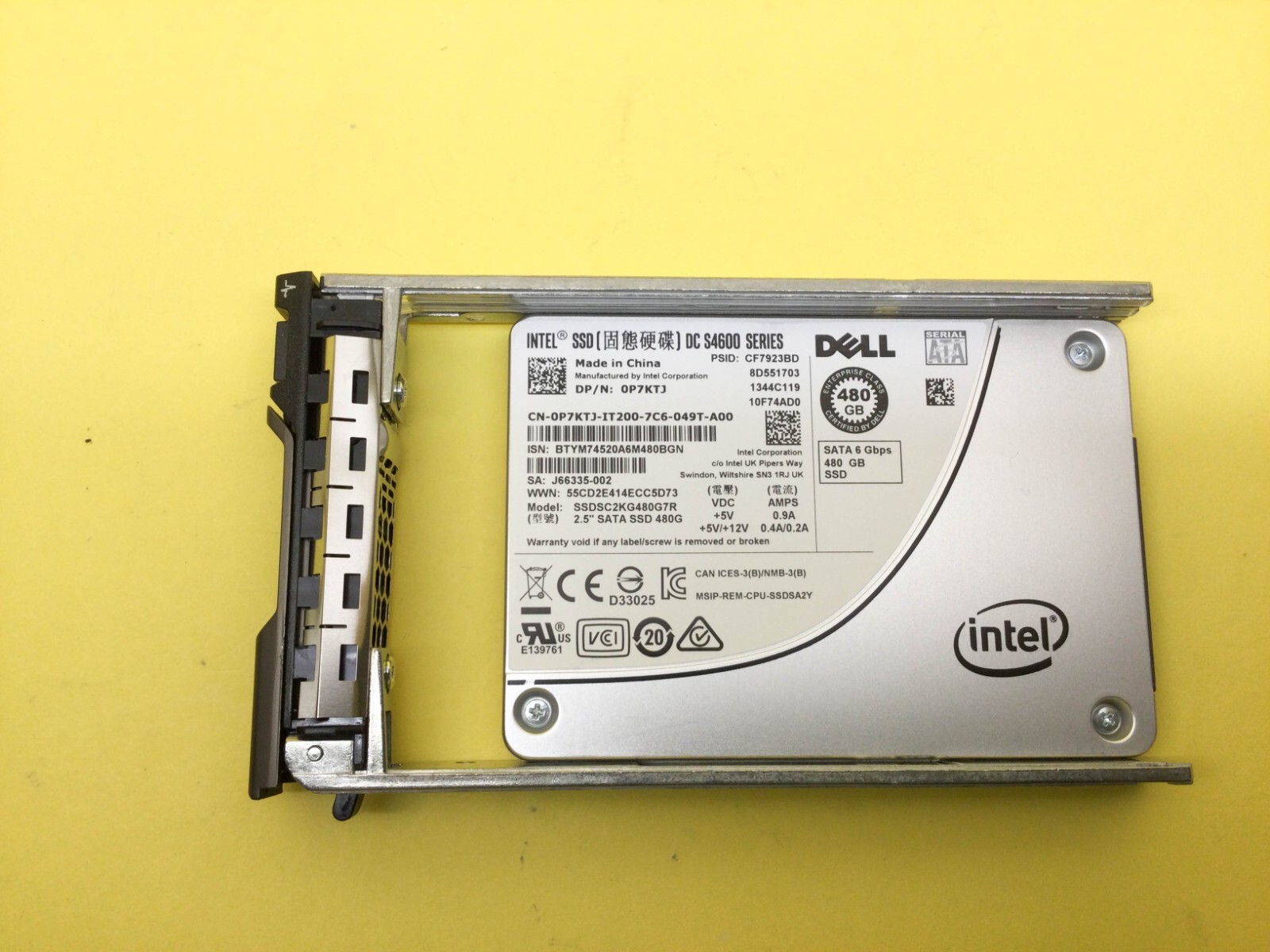 P7KTJ DELL INTEL DC S4600 480GB SATA 6Gbps 2.5'' SSD 0P7KTJ SSDSC2KG480G7R