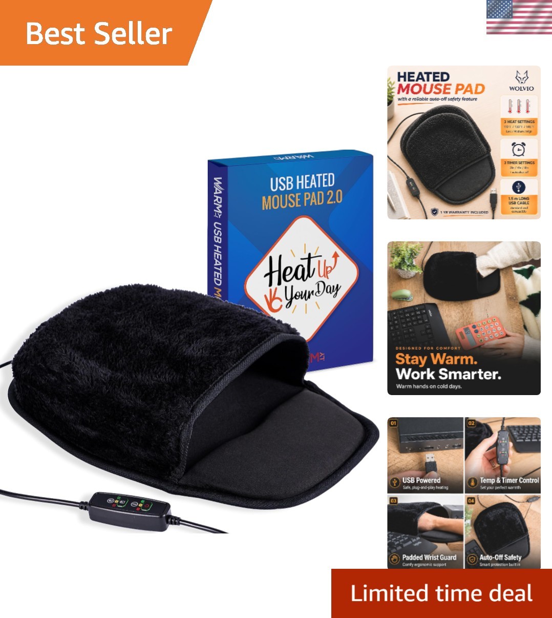 Ultimate USB Heated Mouse Pad - 11x9 Inch, Non-Slip, Perfect Gift for Gamers