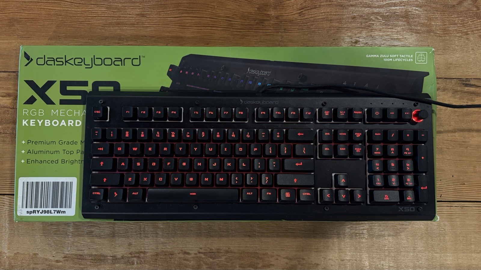 Das Keyboard X50Q RGB Wired Mechanical Keyboard Black w/ Wrist Rest, QWERTY