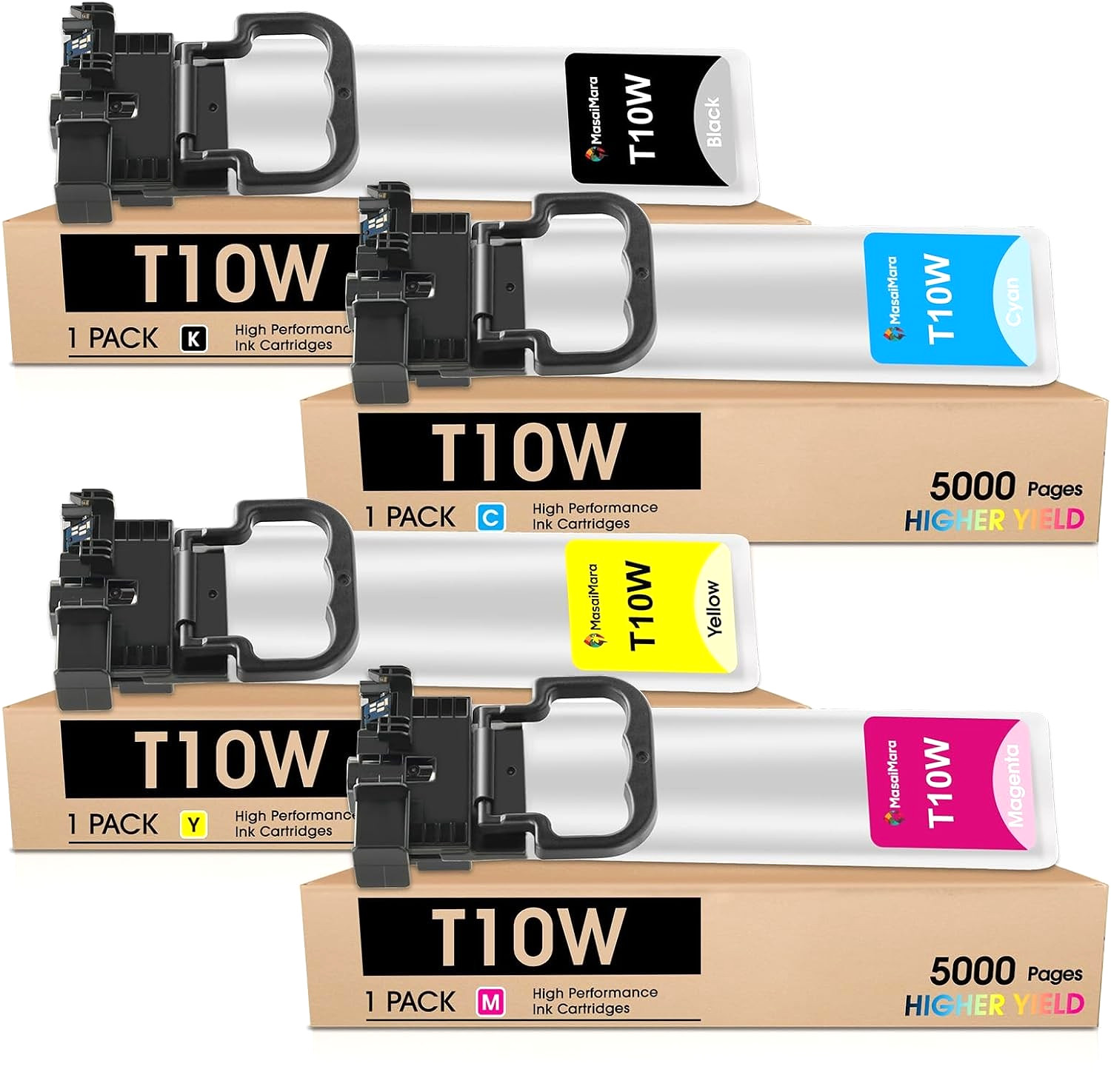 T10W Compatible Ink Cartridge for Workforce Pro WF-C5390 WF-C5890 Printers BCMY